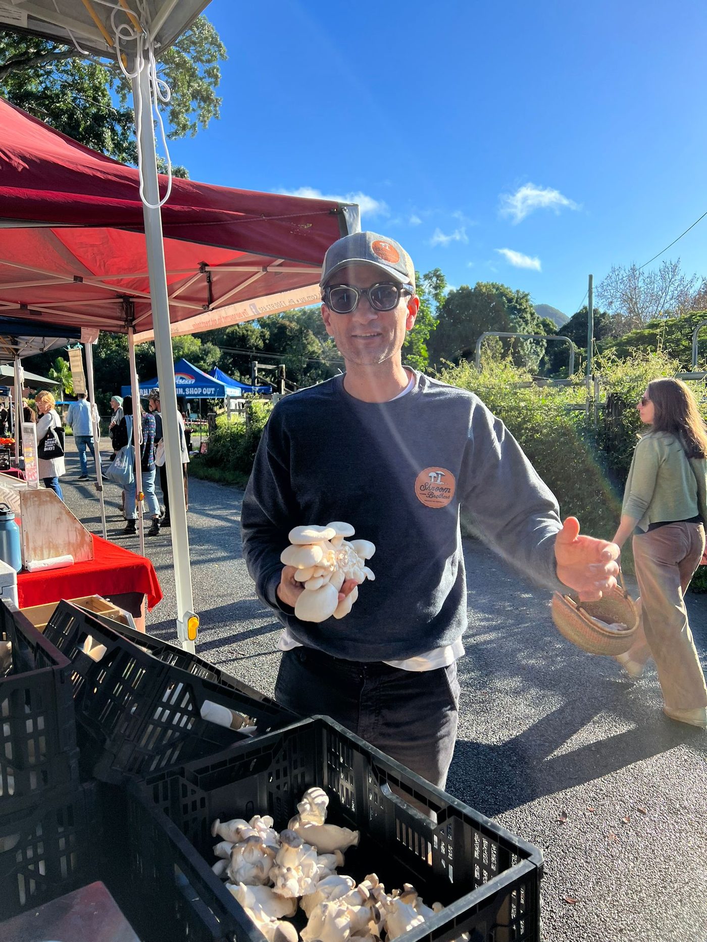 The Shroom Brothers stall at a local farmers market
